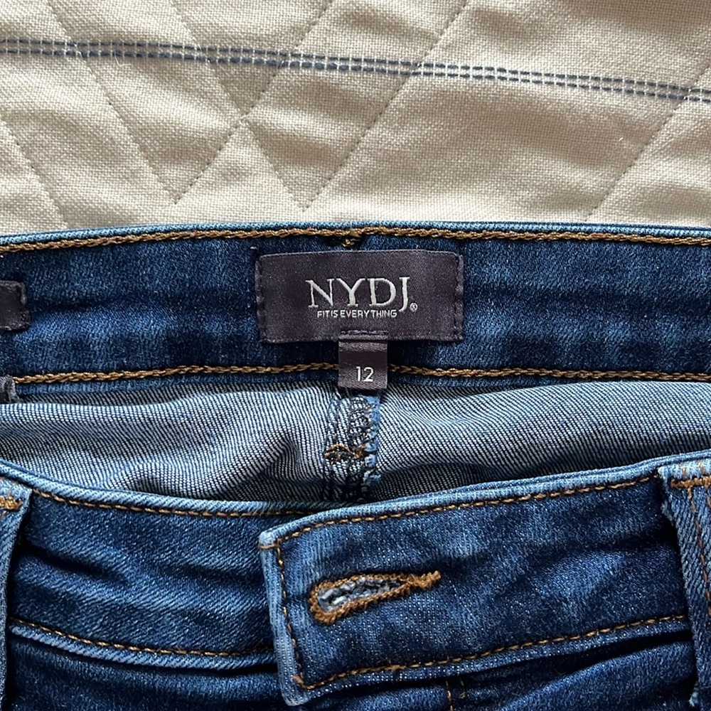 NYDJ blue jeans, straight leg. Sherri, slim.